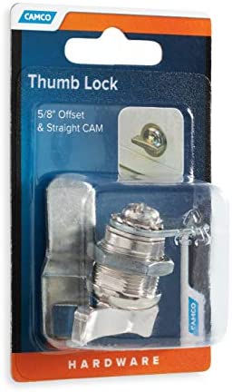 Camco 44333 5/8" Thumb Operated Offset and Straight Cam Lock