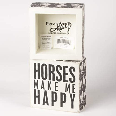 Primitives by Kathy Horse Print Trimmed Box Sign, 4 x 5-Inches