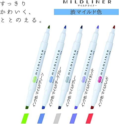 Zebra Mild liner 15 Color Set - Double-Sided Highlighter Pens