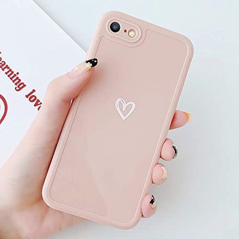 HJWKJUS Compatible with iPhone 7/8/SE 2020/SE 2022 Case for Women Girls, Cute Love Heart Pattern Soft Slim TPU Protective Bumper Phone Case for iPhone 7/8/SE 2020 4.7?-Pink