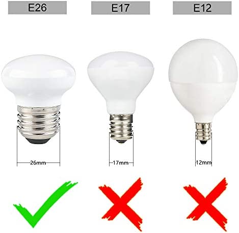 Haian Support E26 Base LED Bulb, R14 Shape, 4W(25 Watt) Curio Cabinet Light Bulb, 4Pack