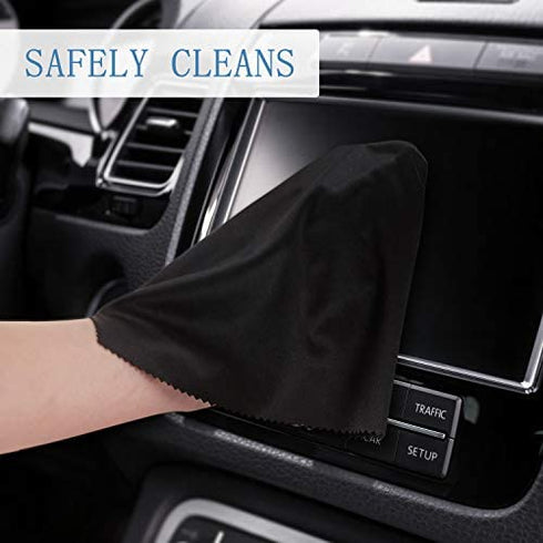 12 Pieces Extra Large Microfiber Cleaning Cloths 12 x 12 inch Oversized Lens Cleaning Cloths for Cleaning All Electronic Device Screens Eyeglasses Delicate Surfaces (Black, White, Gray, Royal Blue)
