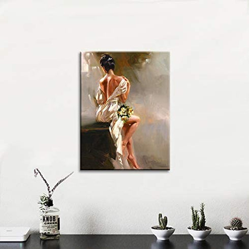 Home Decor Wall Art Painting Canvas Prints Bathroom Bedroom Living Room Wall Decoration Nude Woman Art Stretched and Framed Painting on Canvas