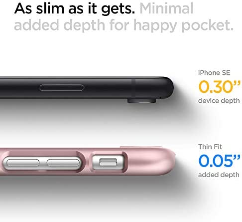 Spigen Thin Fit Designed for iPhone SE 2022 Case/iPhone SE 3 Case 2022 / iPhone SE 2020 Case/iPhone 8 Case/iPhone 7 Case - Rose Gold