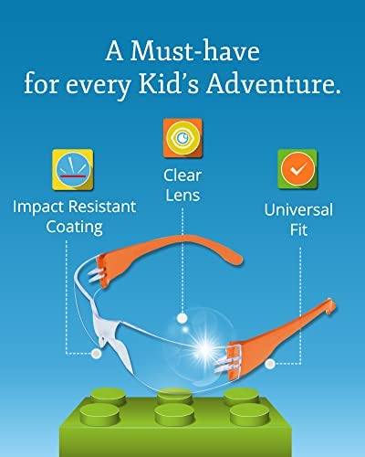 Aqulius 24 Pack of Kids Safety Glasses (24 Protective Goggles in 6 Colors) Crystal Clear Eye Protection - Specially Designed to Fit Children, Perfect for Nerf Parties