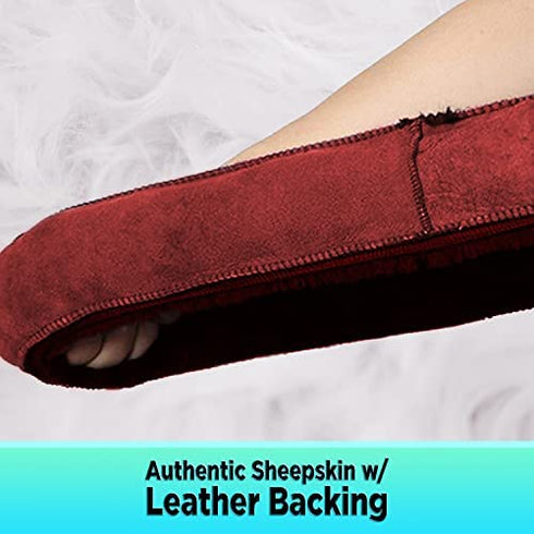 ANDALUS Brands Australian Sheepskin Wool Steering Wheel Cover for Women & Men-Universal 15 Inch Steering Wheels & Accessories - Eco-Friendly Wheel Cover for Car-Car Accessories (Burgundy/ Dark Red)