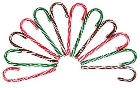 Dr. Pepper, 7 Up, and A&W Flavored Christmas Candy Cane, Pack of 12, 5.3 oz
