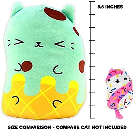 Cats vs Pickles - Jumbo - Mint Chippie - 8.6" Super Soft and Squishy Stuffed Bean-Filled Plushies - Great for Boys and Girls Age 5-7. Collect These as Desk Pets, Fidget Toys, or Sensory Toys.