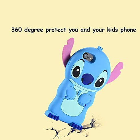 FINDWORLD Cases for iPhone 8/iPhone 7/6S/6 Case,Lilo Stitch Cute 3D Cartoon Unique Soft Silicone Animal Rubber Shockproof Protector Boys Kids Girls Gifts Cover Housing For iPhone 8/7/6S/6/SE 2020 4.7”