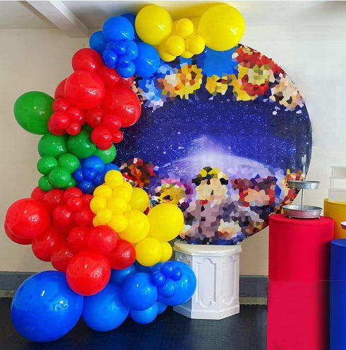 Red Blue Yellow Green Balloon Garland Arch Kit-Small&Large Red Blue Yellow Green Balloons Party Supplies for Birthday Party, Robot Blocks Party, Video Game Party