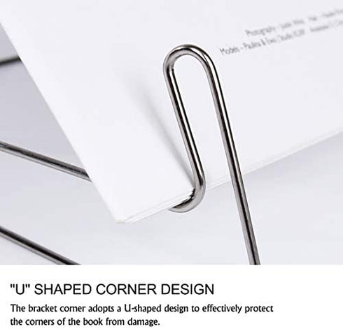 2Pcs Fold-n-Stow Book Stands, Metal Bookstand Music Book Easel Display Holder, Portable Reading Stand Book Holder, Book Bookrest for Hardcover Textbook I pad Cookbook Recipe