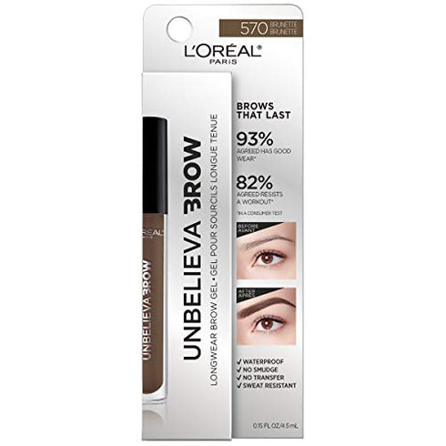 L'Oreal Paris Unbelieva-Brow Tinted Waterproof Brow Gel, Brunette