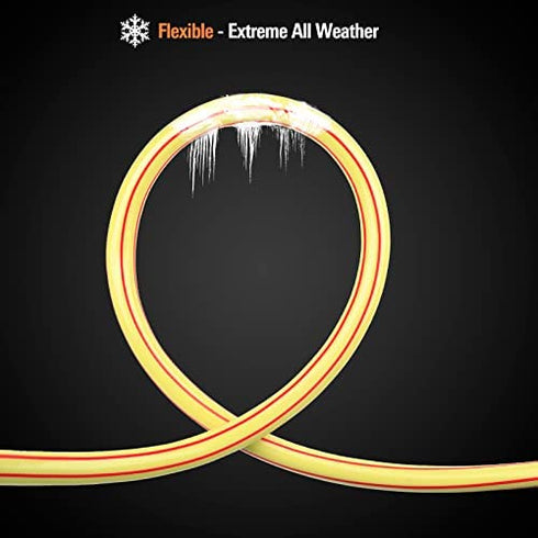 Solution4Patio Homes Garden Short Hose 3/4 in. x 3 ft. Yellow Lead-Hose Solid Brass Fittings for Water Softener, Dehumidifier