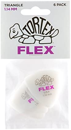 Jim Dunlop Dunlop Tortex Flex Triangle 1.14mm Purple Guitar Pick-6 Pack (456P1.14)