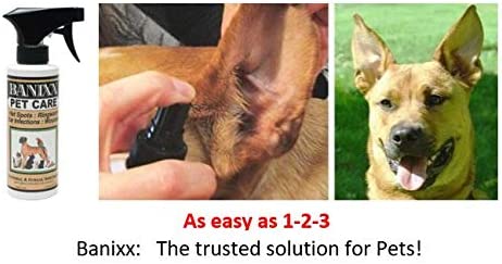 Banixx Pet Care 8oz for Ear Infections, Hot Spots, Itchy Dry Skin, Ringworm, Yeast Infections. Safe Around The Eye.