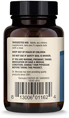 Dr. Mercola, Ubiquinol Dietary Supplement, 100 mg, 30 Servings (30 Capsules), Non GMO, Supports Overall Health and Wellness, Soy Free, Gluten Free