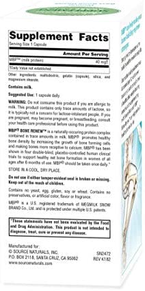 SOURCE NATURALS Mbp Bone Renew Capsule, 60 Count