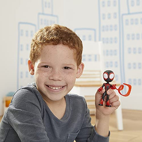 Spidey and His Amazing Friends Marvel Miles Morales Hero Figure, 4-Inch Scale Action Figure, Includes 1 Accessory, for Kids Ages 3 and Up