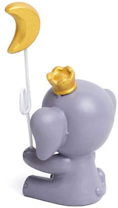 SUPVOX Elephant Figurine Cake Topper Resin Cartoon Animal Moon Collectible Figure Statue Craft Ornament for Kids Birthday Gift Home Decor