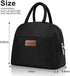 BALORAY Lunch Bag for Women Men Insulated Lunch Box for Adult Reusable Lunch Tote Bag for Work, Picnic, School or Travel (Solid Black)