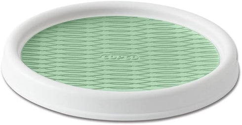 Copco Non-Skid Pantry Cabinet Lazy Susan Turntable, 9-Inch, White/Green