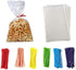 100 Pcs 10 in x 6 in Clear Flat Cello Cellophane Treat Bags Good for Bakery, Cookies, Candies ,Dessert(by Brandon)1.4mil.Give Metallic Twist Ties!