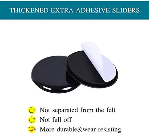 Ezprotekt 16 Pack 2-3/4" Self-Stick Round Carpet Furniture Sliders Furniture Moving Slider for Carpet, Heavy Duty Self-Adhesive Furniture Movers Moving Pads Chair Glides for Carpet (Round, Black
