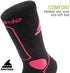 Rollerblade Performance Women's Socks, Inline Skating, Multi Sport, Black and Pink, Size Large