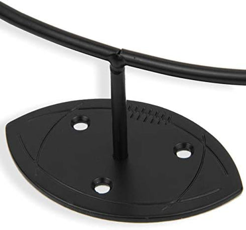 Wallniture Sporta Wall Mount Football Rack, Ball Holder Organization and Storage Rack, Sports Room Decor, Steel, Black