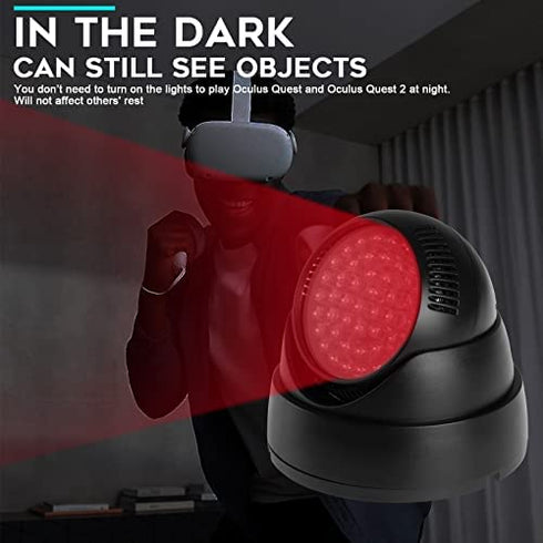 Orzero Ir Illuminator Infrared Light Compatible for Quest, Quest 2, Enhance Hand Tracking Immersive No-Light Disturbance Increase Tracking Sensitivity with Power Adapter - Black