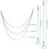 Anezus 3pcs Belt Chain, Pocket Chain, Chains for Wallet, Pants, Jeans, Goth Accessories for Eboy, Egirl, Men and Women