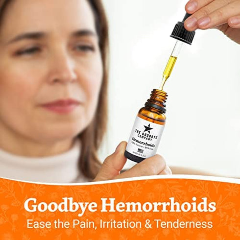 Goodbye Hemorrhoids Natural Vegan Hemorrhoid Healing Serum, Cream to Shrink Hemorrhoids - Hemorrhoid Treatment Made in USA, Hemorrhoid Shrinking Treatment (15 ml)