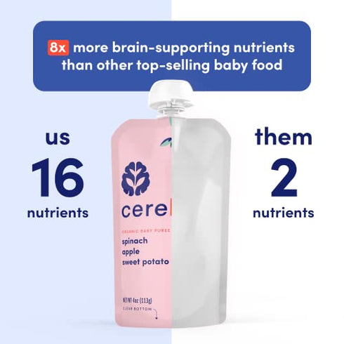 Cerebelly Organic Spinach Apple Sweet Potato Baby Food, 4 OZ