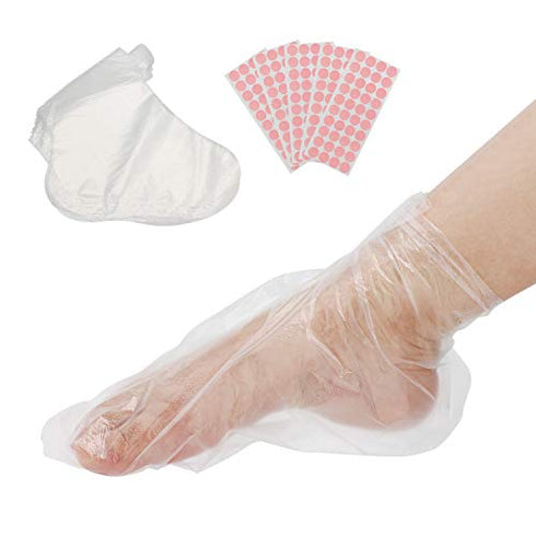 Segbeauty Paraffin Bath Liners for Foot, 200 Counts Plastic Foot Covers, Booties for Feet Thermal Foot Liners, Therabath Foot Protectors with 200 Stickers for Snug Closure, Wax Therapy Foot Bags