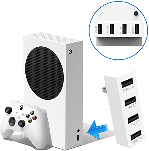 4 Ports USB Hub 2.0 for Xbox Series S, High Speed USB Hub Splitter Expansion Adapter Compatible with Xbox Series S Console