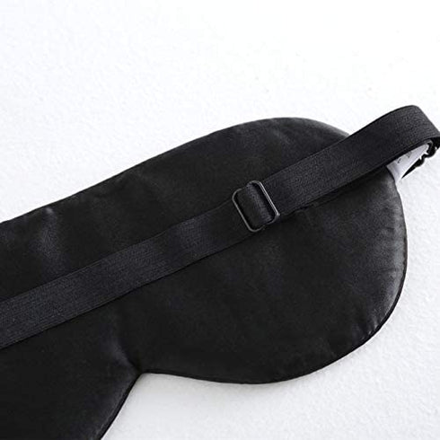 Tim & Tina 100% Silk Sleep Mask Comfortable,Super Soft Blindfold Eye mask Block Light for Sleeping,Shift Work,Naps,Travel,Yoga with Adjustable Strap (Black)