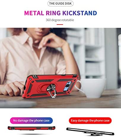 Military Grade Drop Impact for Samsung Galaxy S8 Case 5.8 inch 360 Metal Rotating Ring Kickstand Holder Built-in Magnetic Car Mount Armor Shockproof Case for Samsung Galaxy S8 Protection (Rose Gold)