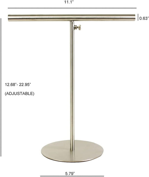 KURBAO Towel Rack T-Shape Hand Towel Stand for Bathroom, Kitchen or Vanity Towel Holder Stand, Towel Holder Standing SUS 304 Stainless Steel Height-Adjustable, Bath Hand Towel Bar Brushed Finished