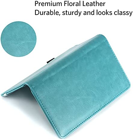 CoBak Checkbook Cover - Premium Leather Check Book Holder Wallet with RFID Blocking Function for Men and Women,Sky Blue