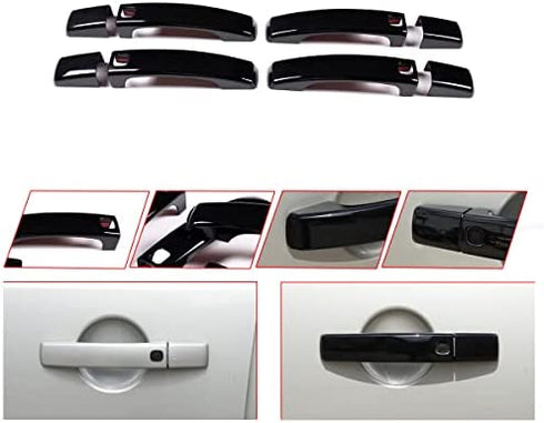 Gloss Black Door Handle Cover Trim for Land Rover Range Rover Sport 2010-2013 / Discovery 4 LR4 2009-2016 with 4 Smart Keyhole