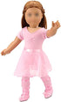 BARWA 18 Inch Doll Clothes Ballet Ballerina Outfits Dance Dress Custume Compatible with 18 Inch Dolls - 4 PCS Pink Leotard with Tutu Skirt, Tights and Ballet Shoes