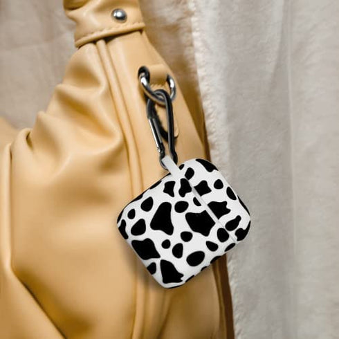 MOLOVA Airpod Case Soft Silicone Flexible Skin Cow Print Airpods Case Cover for Apple AirPods 2&1 Cute for Girls with Keychain (Cow)