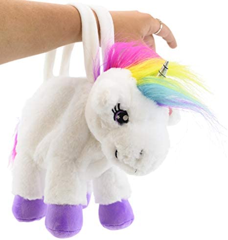 Plushible Bridging Miles with Smiles Plush Unicorn Purse - Soft, Fluffy, Functional Stuffed Unicorn Purse for Kids - Cute Stuffed Animal Unicorn Toy
