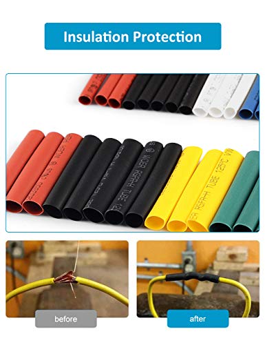 650pcs Heat Shrink Tubing innhom Heat Shrink Tube Wire Shrink Wrap UL Approved Ratio 2:1 Electrical Cable Wire Kit Set Long Lasting Insulation Protection, Safe and Easy, Eco-Friendly Material