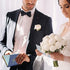 Sherr 2 Pieces Wedding Vow Books His and Her Vow Books with Gold Texture Wedding Keepsake Vow Books for Newlyweds Couple Wedding Present Engagement Bridal Shower, 5.5 x 3.9 Inch, White and Navy-Blue