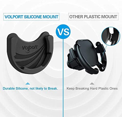 volport Car Mount for Pops Collapsible Socket Grip, 2 Pack Black Silicone Cell Phone Holder for Swappable Socket / Expanding Stand with 3M Sticky Adhesive Replacement Stick on Dashboard, Wall, Glass