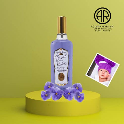 Royal Violets Baby Cologne with Aloe Vera for Baby Sensitive Skin, Relaxing Aroma, 7.6 Fl Oz, bottle