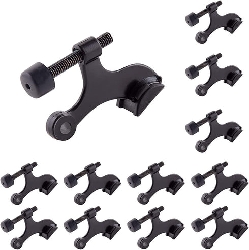 HOME MASTER HARDWARE 12 Pack Hinge Pin Door Stops Heavy Duty Adjustable Door Stopper Doorstop Matte Black