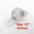 Rigid Pipe Strap Clamp Hanger, 2 Holes, Galvanized or PVC Pipes, IMC Conduit (10, 1/2 Inch)