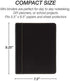 Samsill 1" Junior Size Contrast Stitch Leather 3 Ring Binder, Holds 8.5 x 5.5" Paper Size, Portfolio Organizer, Black